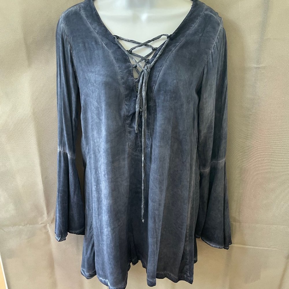 Blue Life Blue Bell Sleeve Lace up Dress
